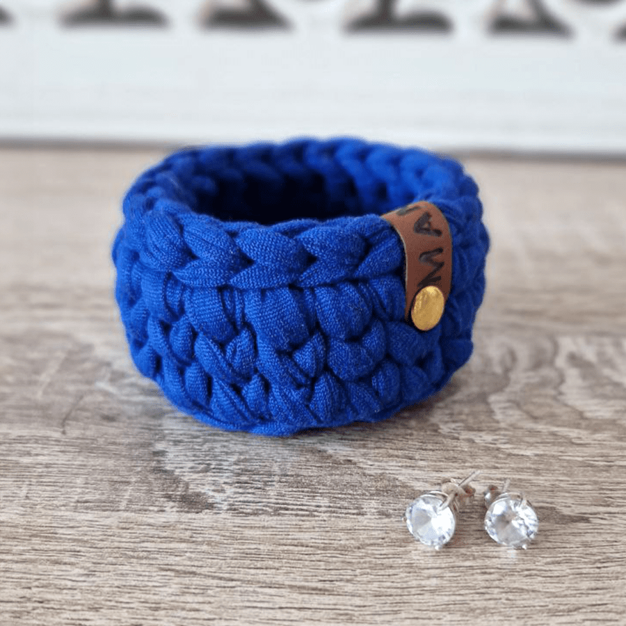 Mameii Créations paniers à bijoux trésors bleu roi